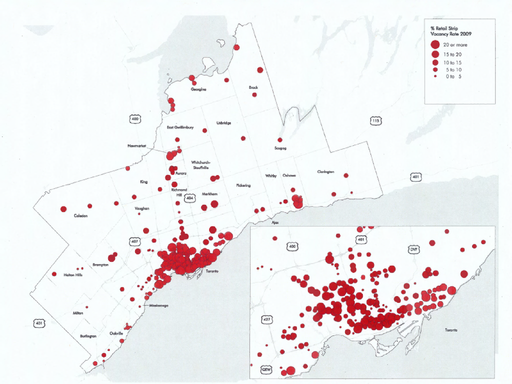 Retail Store Vacancy in the GTA: 2005 to 2009